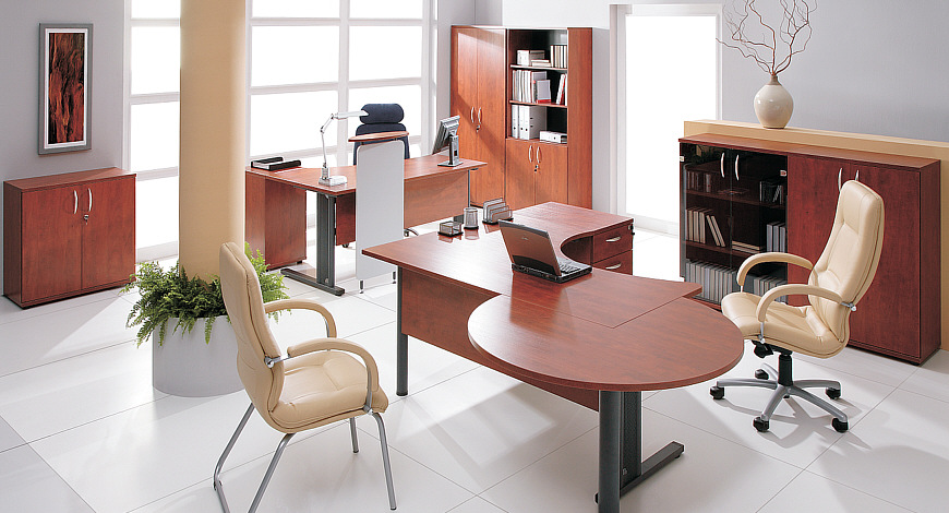 Meble biurowe VEGA - najbogatsza oferta ksztatw biurek. Za pomoc dostawek, szaf i regaw umoliwia niemal dowoln konfiguracj przestrzeni biurowej